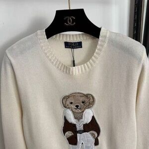 Polo Ralph Lauren Beige Sweater with Bear Design